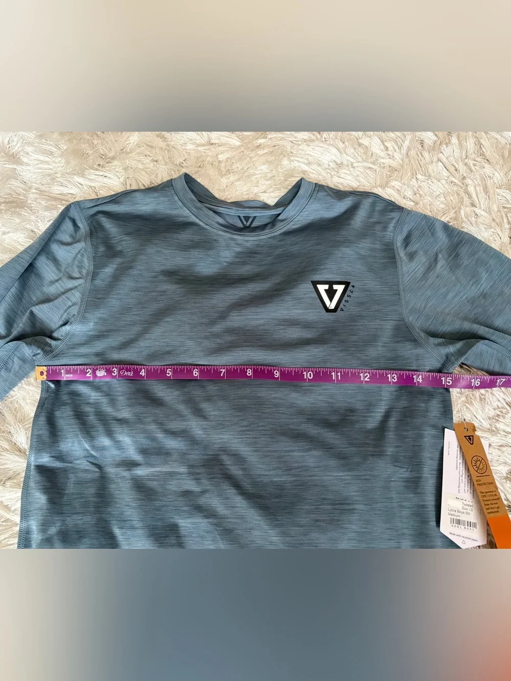 Vissla- YOUTH TWISTED ECO LS SUN SHIRT- Sz M, Slate Heather, NWT